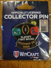 2025 Playoff 1st Round CFP Ole Miss Rebels Tulane Green Wave Game Pin Wincraft