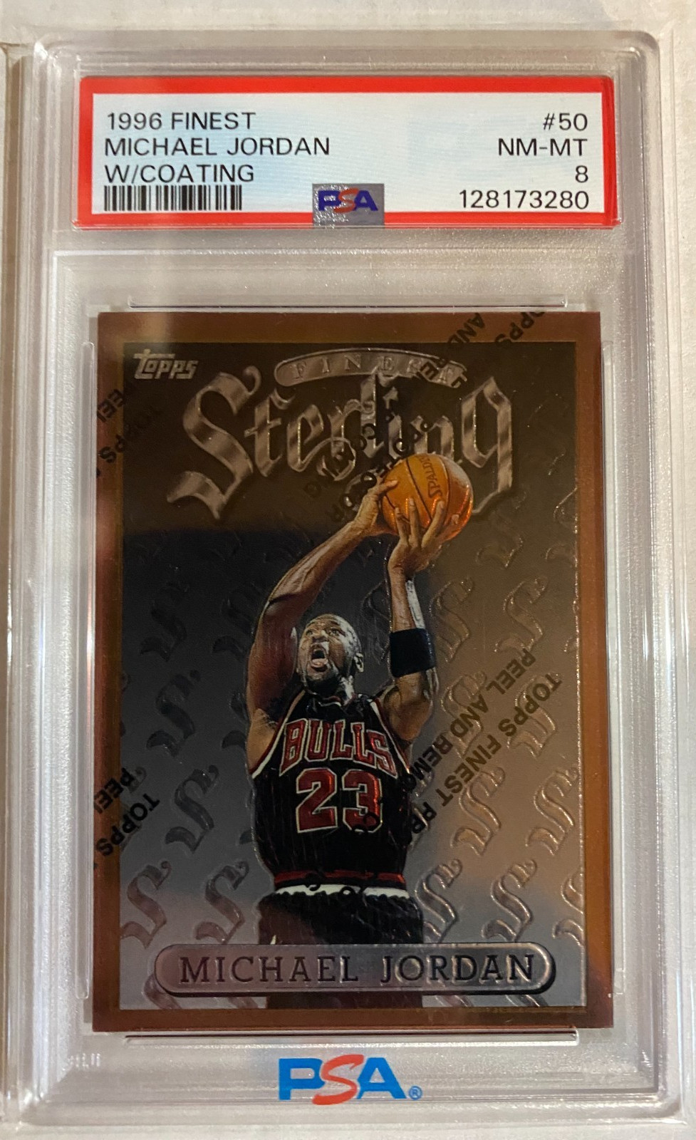 1996 Finest Basketball #50 Michael Jordan PSA 8 w/coating QTY