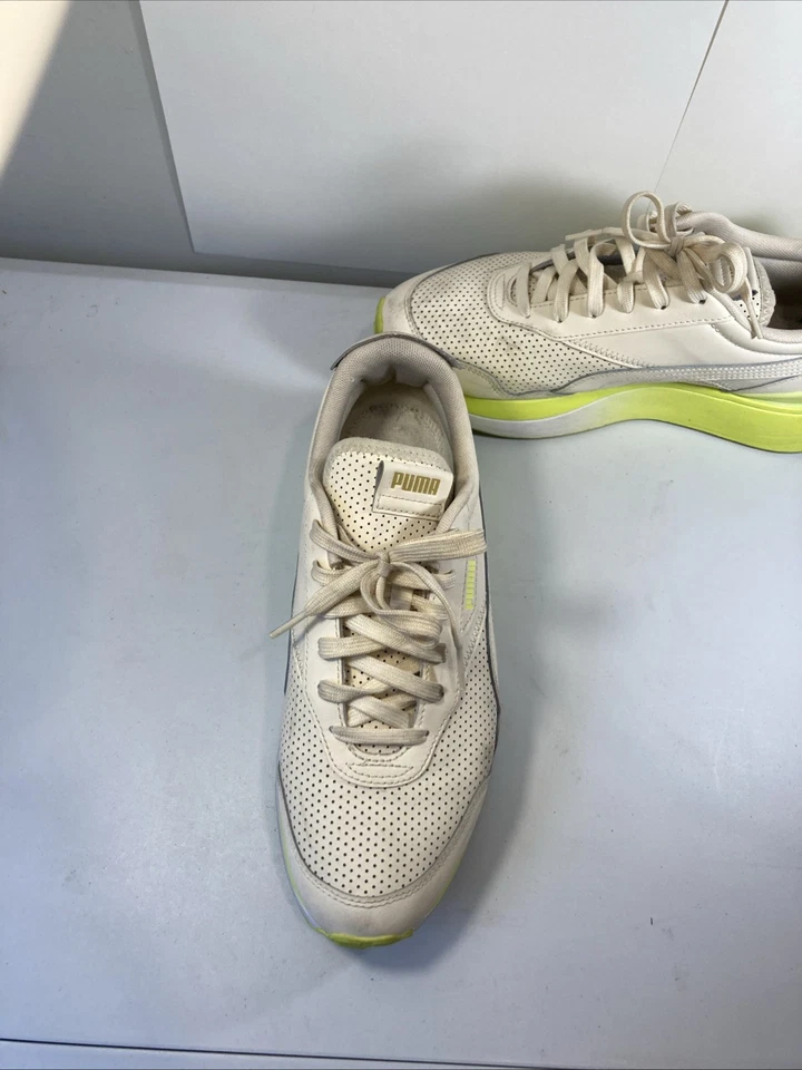 Tênis Puma Feminino Cruise Rider 381402-01 Bege/Amarelo Casual Tamanho 10 - Imagem 3 de 4
