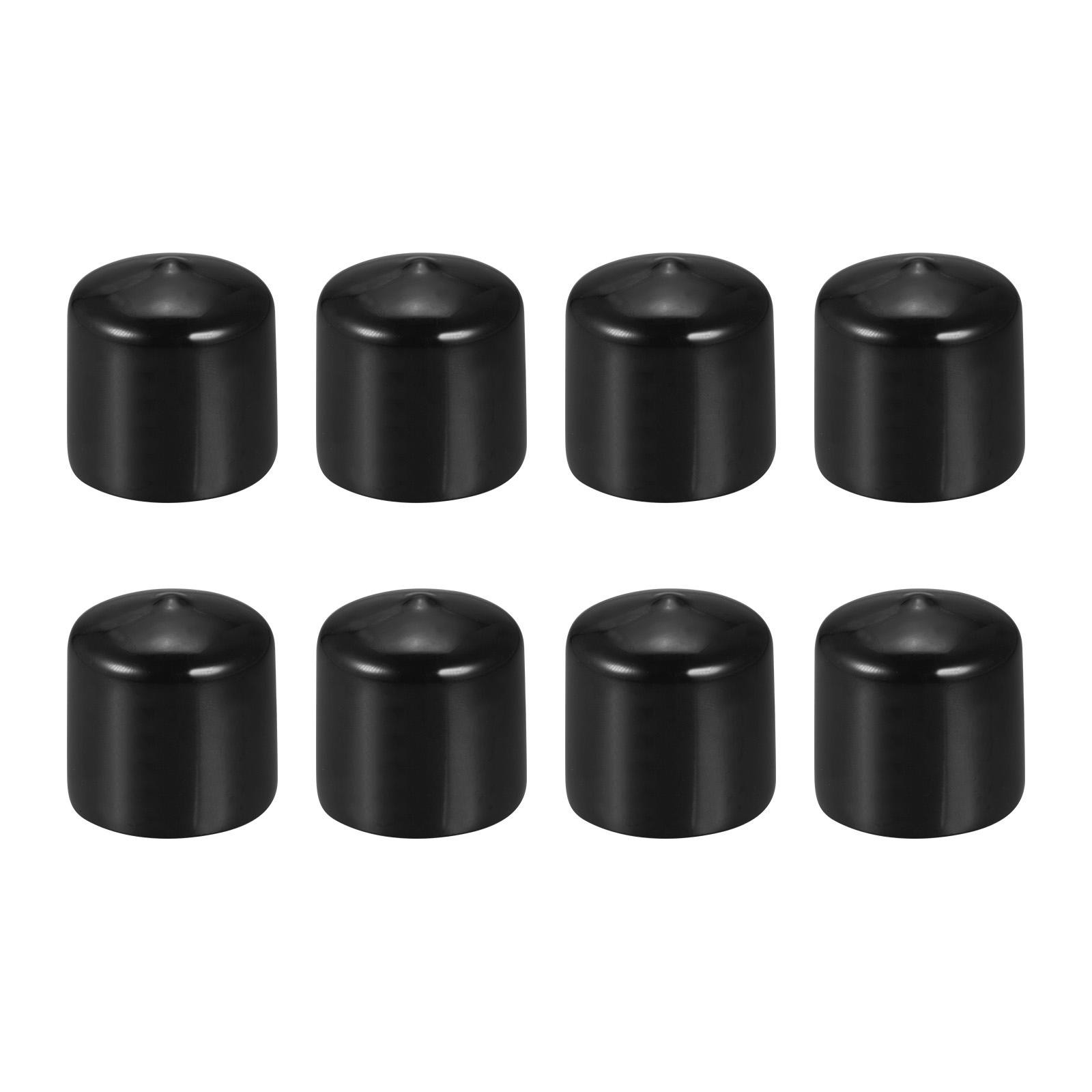 40mm ID Black Screw Thread Cover Flexible Rubber End Cap for Bolts 8Pack
