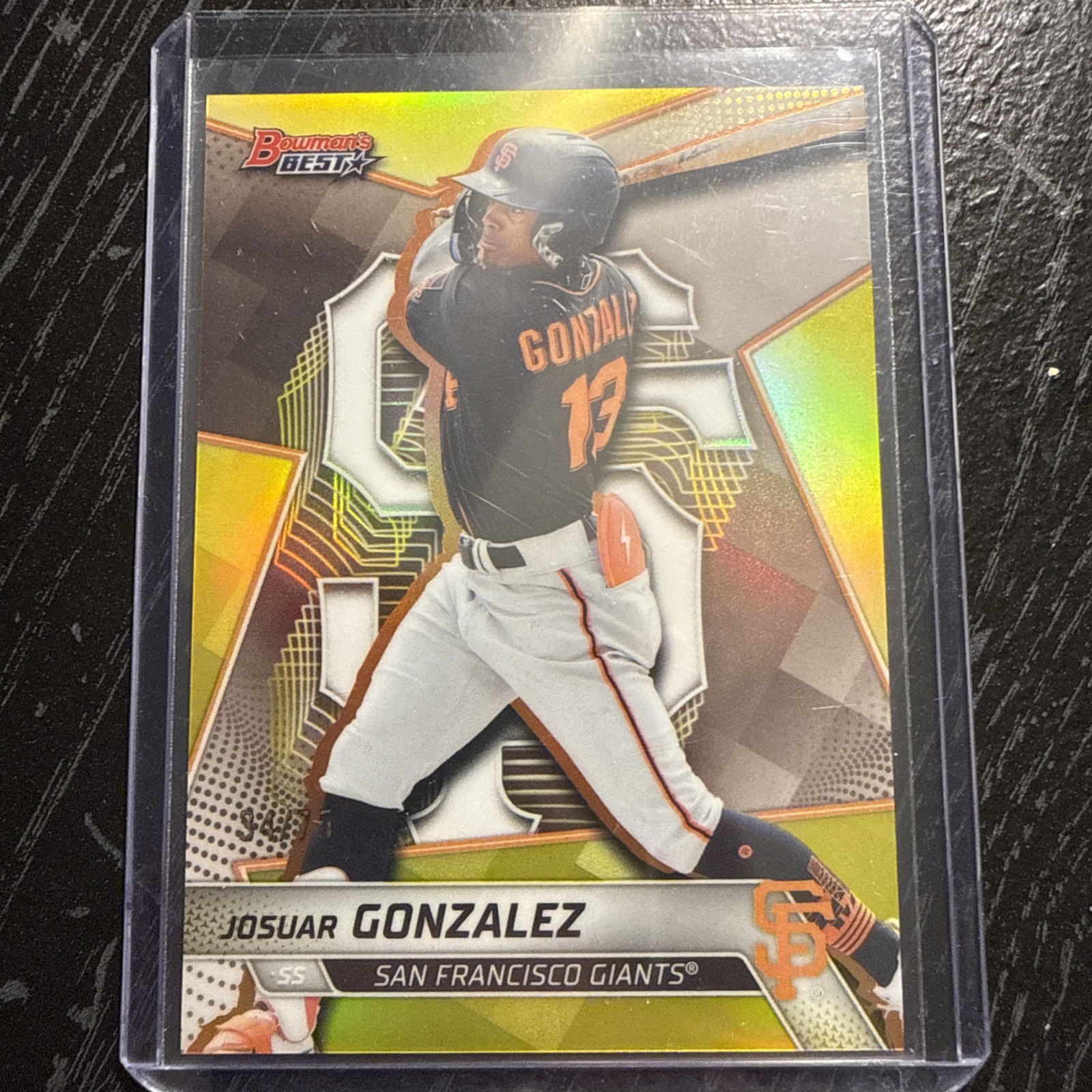 2025 Bowman's Best #TP-13 Josuar Gonzalez Yellow Refractors /75