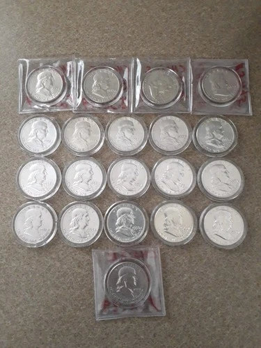 1948 To 1963. 20 Franklin Half Dollars Uncirculated I Have 20 Coins Nice