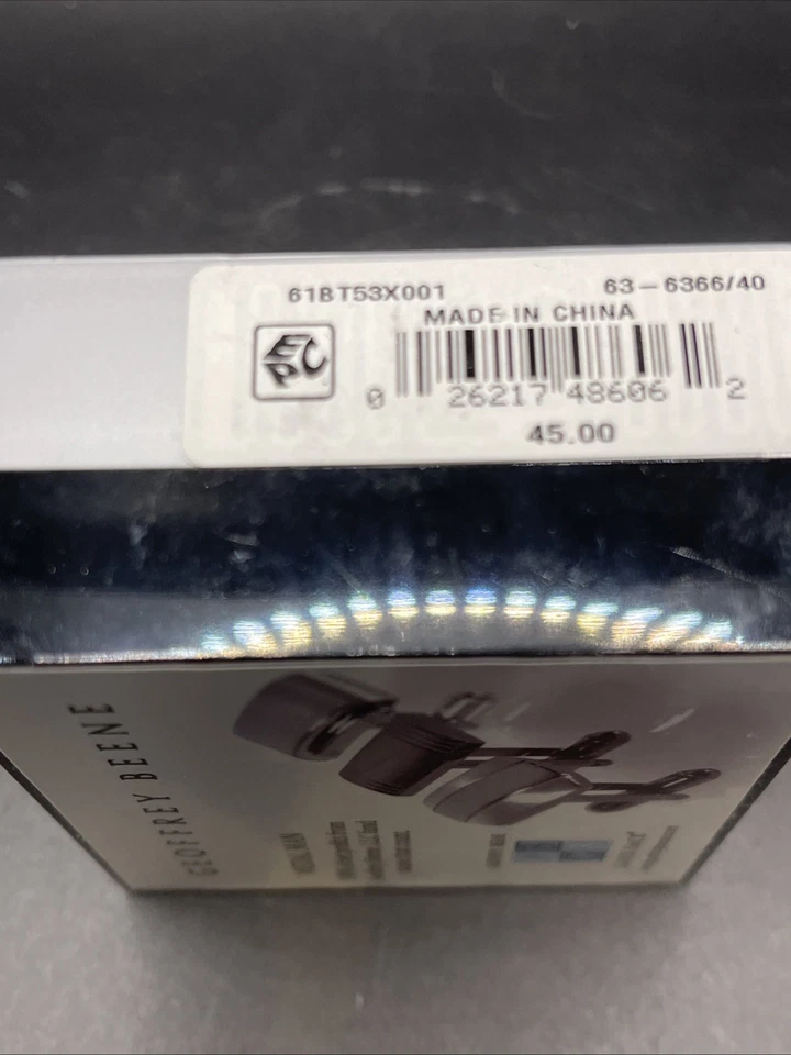 Gemelos Geoffrey Beene barra de corbata en caja rodio forma de T plateados Foto 3 de 4