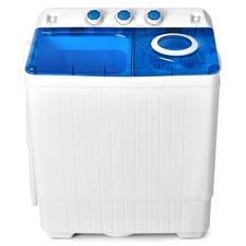 Costway Portable 26lbs Semi-automatic Twin Tub Washing Machine W/ Drain Pump