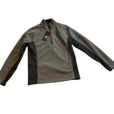 Spyder Men Gray Black 1/4 Zip Fleece Pullover Sweater M