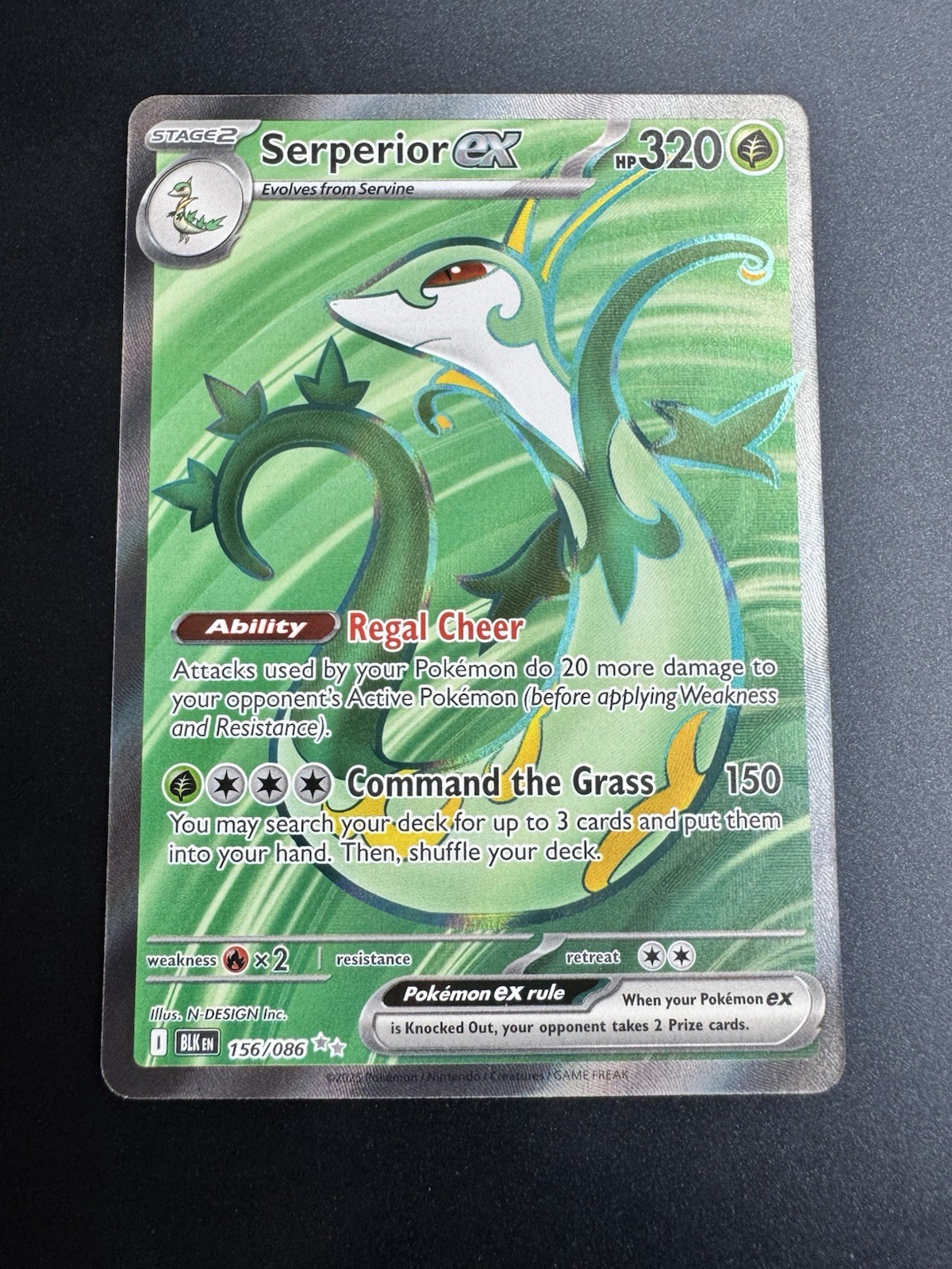 Serperior EX 156/086 Black Bolt Holo Ultra Rare Pokemon NM