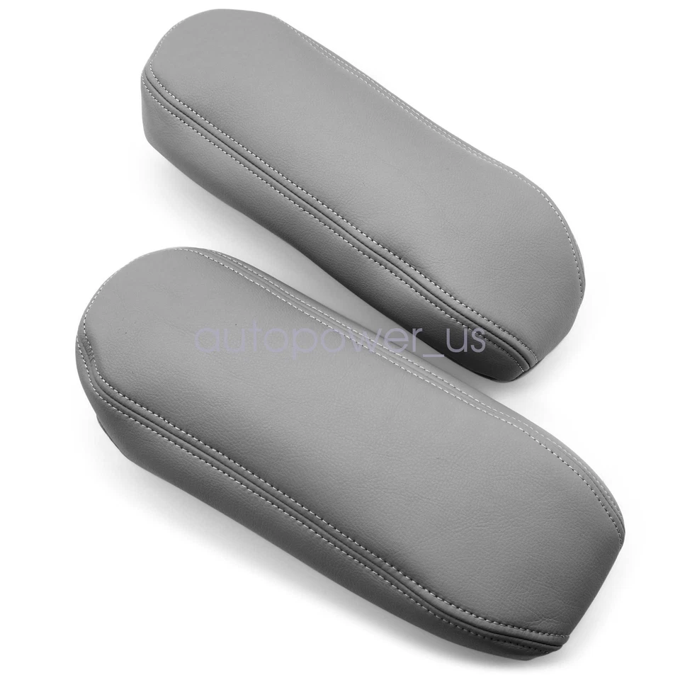 Se adapta a Ford F250 F350 Excursion Lariat 2005 2006 cuero asiento reposabrazos cubierta gris Foto 2 de 4