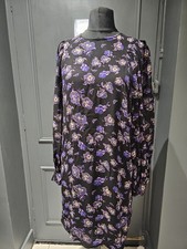 Stunning Ganni Floral Midi Dress With Long Sleeves And Round Neck Size 40, Uk 14