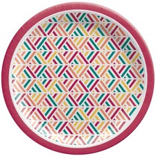 Boho Picnic Cookout Summer Luau Theme Party 7" Paper Dessert Plates