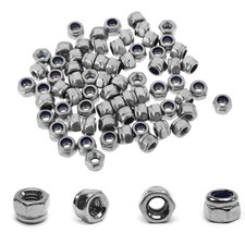 M3x0.5mm Locknuts Nylon Inserted for RC Bike Pedals 3D Printer M3, Silver