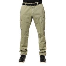MASON'S Pantaloni verde militare vita media uomo cotone pantaloni cargo IT44/...
