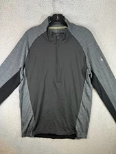 Smartwool Sweater Men's Large Black Gray Merino Sport 250 Wind Breaker 1/2 Zip
