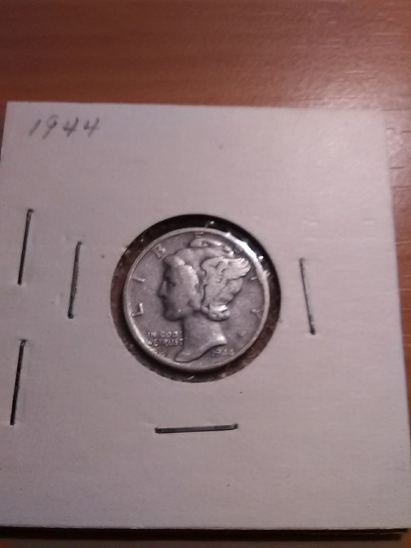 1944 Mercury Dime and a 1945-S Silver Nickel. Below Melt Value