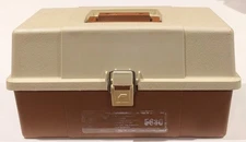 Vth Tan Plano Model 5630 Fishing Tackle Box 3 Telescoping Trays Great Condition
