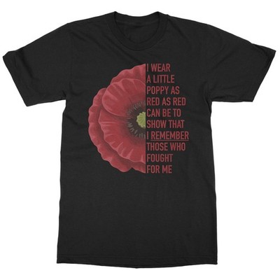 Red Poppy Flower Graphic Memorial Day Remember Honor Unisex T-Shirt