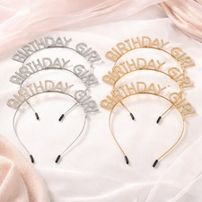 Rhinestone Happy Birthday Headband Crystal Letter Party Hair Accessory Women