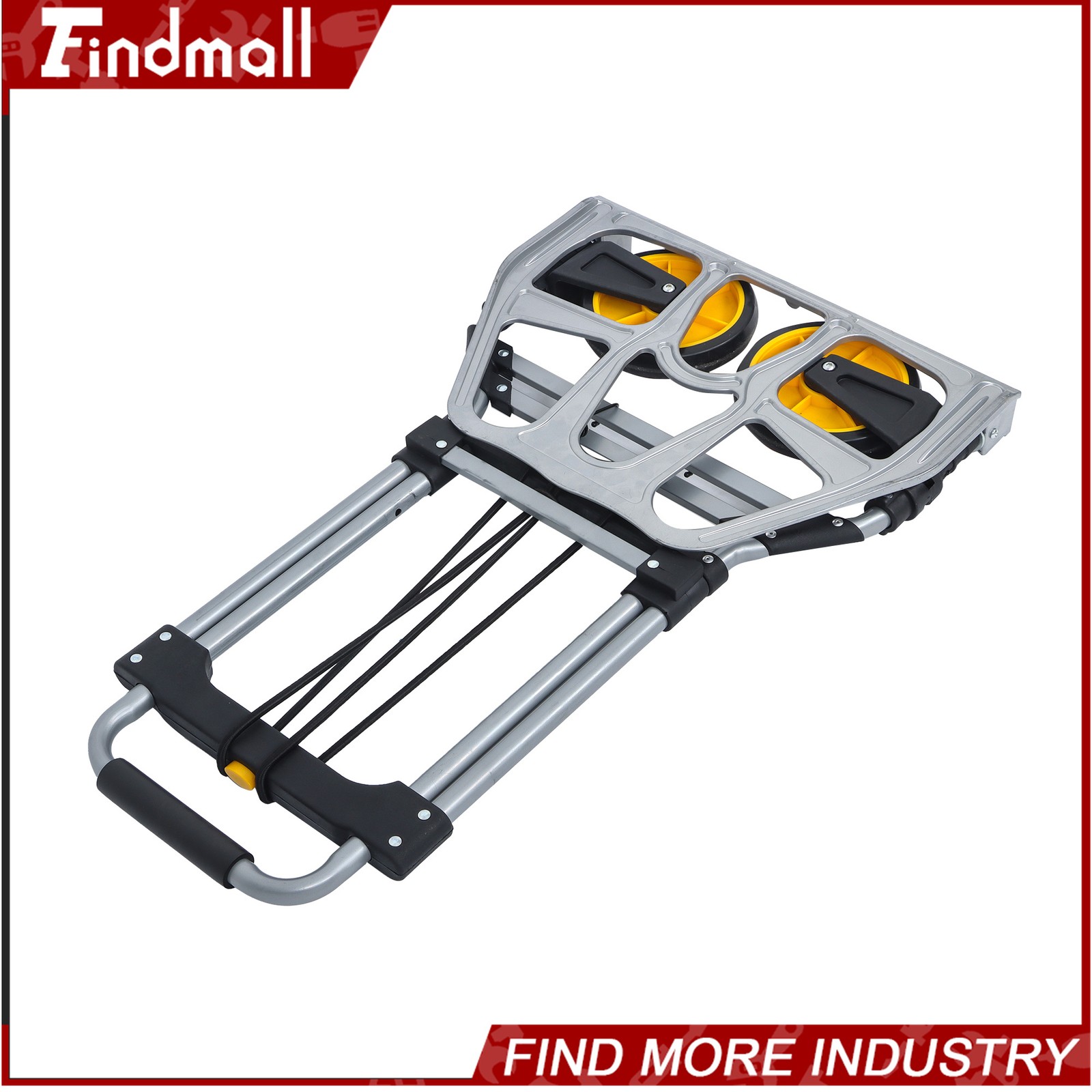 Findmall Alloy Steel Folding Trolley 264 lbs Heavy-Duty Luggage Trolley Cart