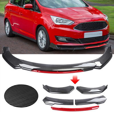 Carbon Fiber Red Front+Bumper Lip Spoiler+Splitter Kits For Ford C-Max 13-18