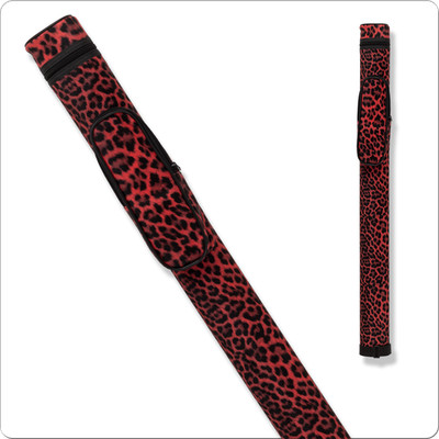 Action ACPS11 RED 1Bx1S Red Cheetah Print Billiards Pool Cue Stick Case