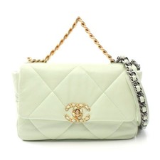 Chanel 19 Matelasse Lambskin Shoulder Bag Women Green One Size