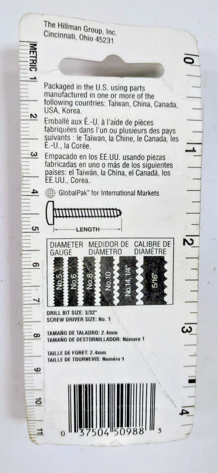 Hillman Sheet Metal Screws #6 x 1" Square Drive – 5 Boxes (20) 100 total New - Image 3 of 3