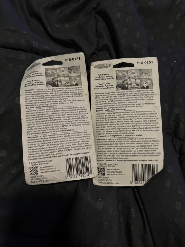 2 NUEVAS botellas de crema para grabar vidrio Armour de 2 a 2,8 onzas. Diseño de arte en vidrio Foto 2 de 4