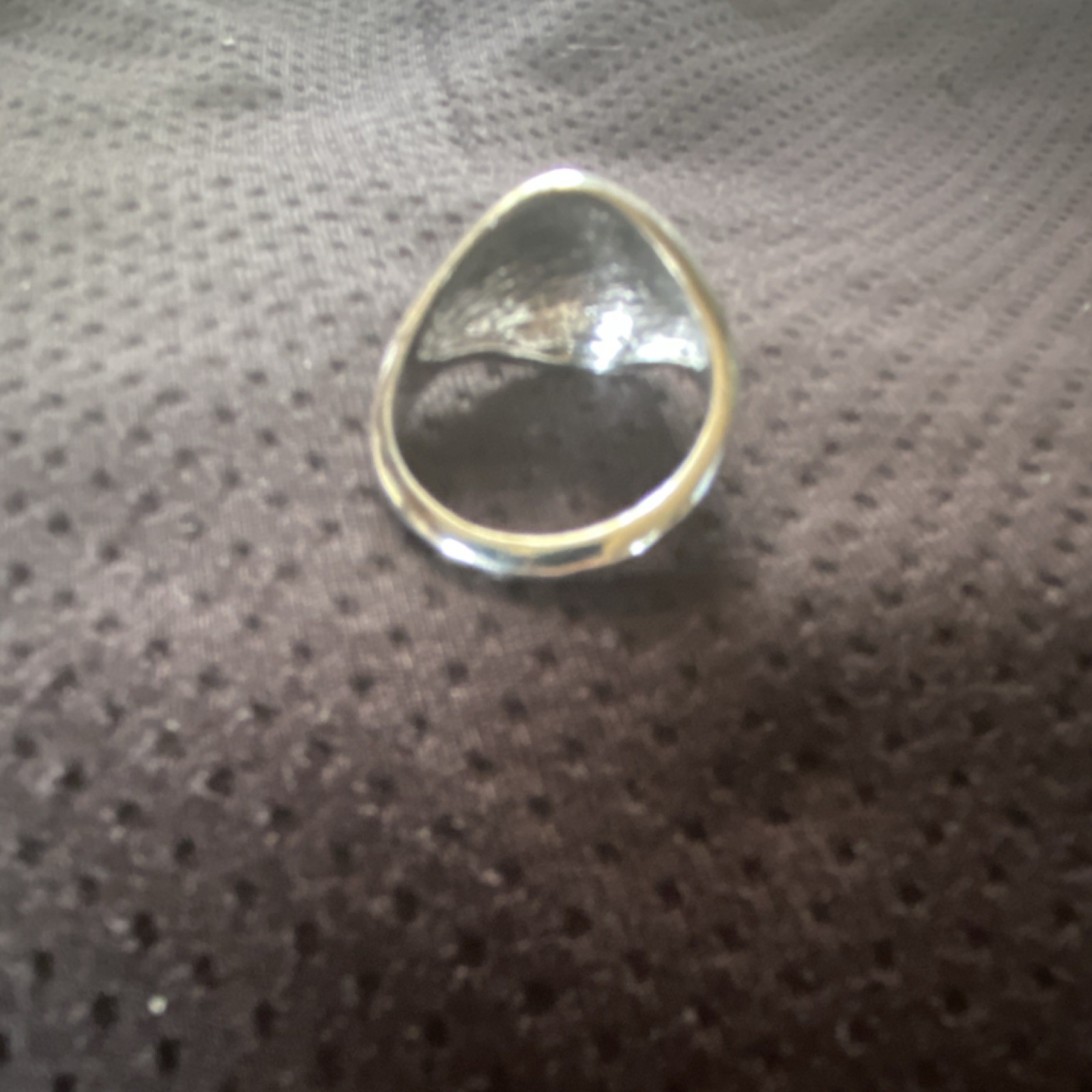 Silver Tone Eye Evil Eye Statement Ring with Blac… - image 2