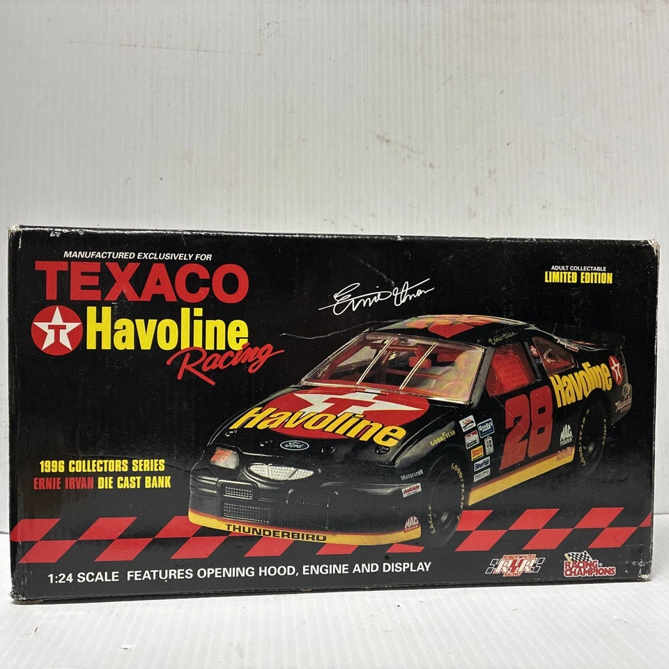 LIMITED EDITION Racing Champions 1996 ERNIE IRVAN#28 Texaco Havoline Signed Base - Image 3 of 4