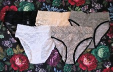 New 5 Pairs Pack Women Bikini Panties Brief Floral Lace Underwear Size S M L XL