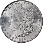 1886-P Morgan Silver Dollar ICG MS65 Blazing White Gem Strong Strike