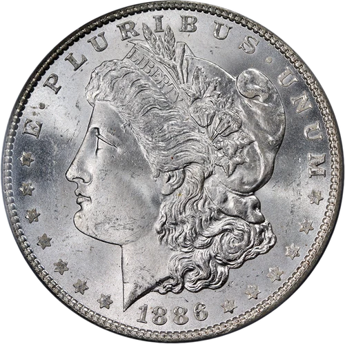 1886-P Morgan Silver Dollar ICG MS65 Blazing White Gem Strong Strike