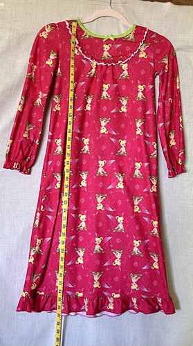 Disney Fairies Girl’s Size 8 Red Tinkerbell Long Sleeve Comfy Nightgown - Picture 3 of 6