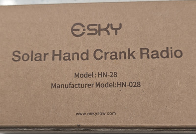ESKY HN-28 Solar Hand Crank Radio Red Portable AM/FM MPN HN-028 A00-1704A-01