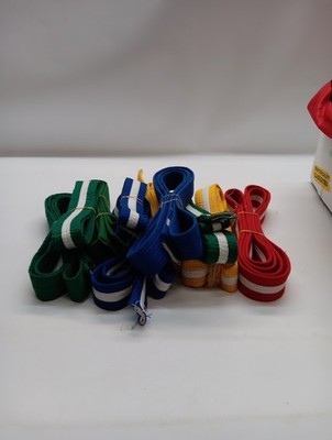 8pc Lot Of TIGER claw Martial Arts Belts Preowned # 6 (Boxed)