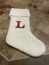 Wondershop Monogram Christmas Stocking Letter L Initial White Knit Target Lined