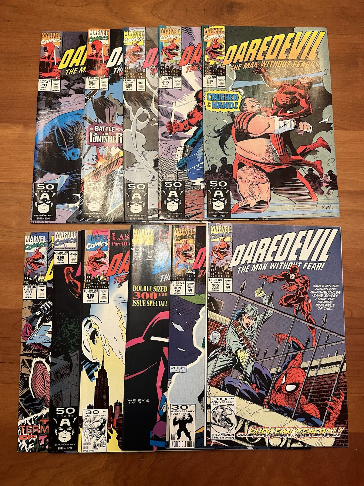 DAREDEVIL 291 292 294 295 296 297 298 299 300 301 305 MARVEL COMIC 1991