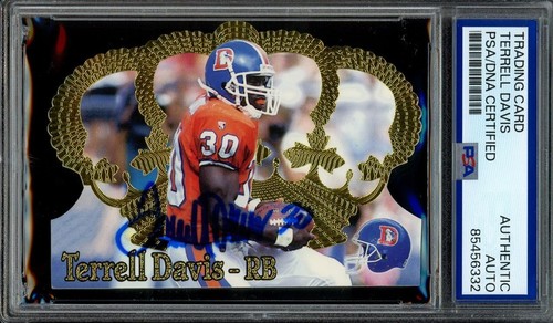 1995 Pacific Crown Royale TERRELL DAVIS signed ROOKIE - autograph PSA/DNA HOF - Picture 1 of 1