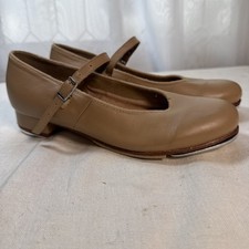 Bloch Tan Beige Leather Mary Jane Tap Shoes Womens Size 8N Techno Tap Plates