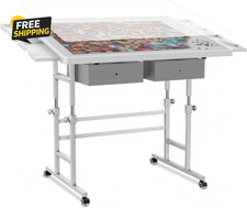 1500PC Adjustable Jigsaw Puzzle Table 45 Tilt 4 Drawers Cover Laptop Board