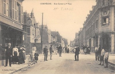 Old postcard 60 INONDATION DE L'OISE / 5 MARCH 1910 / CREIL / RUE DE MONTATAIRE / BAKERY