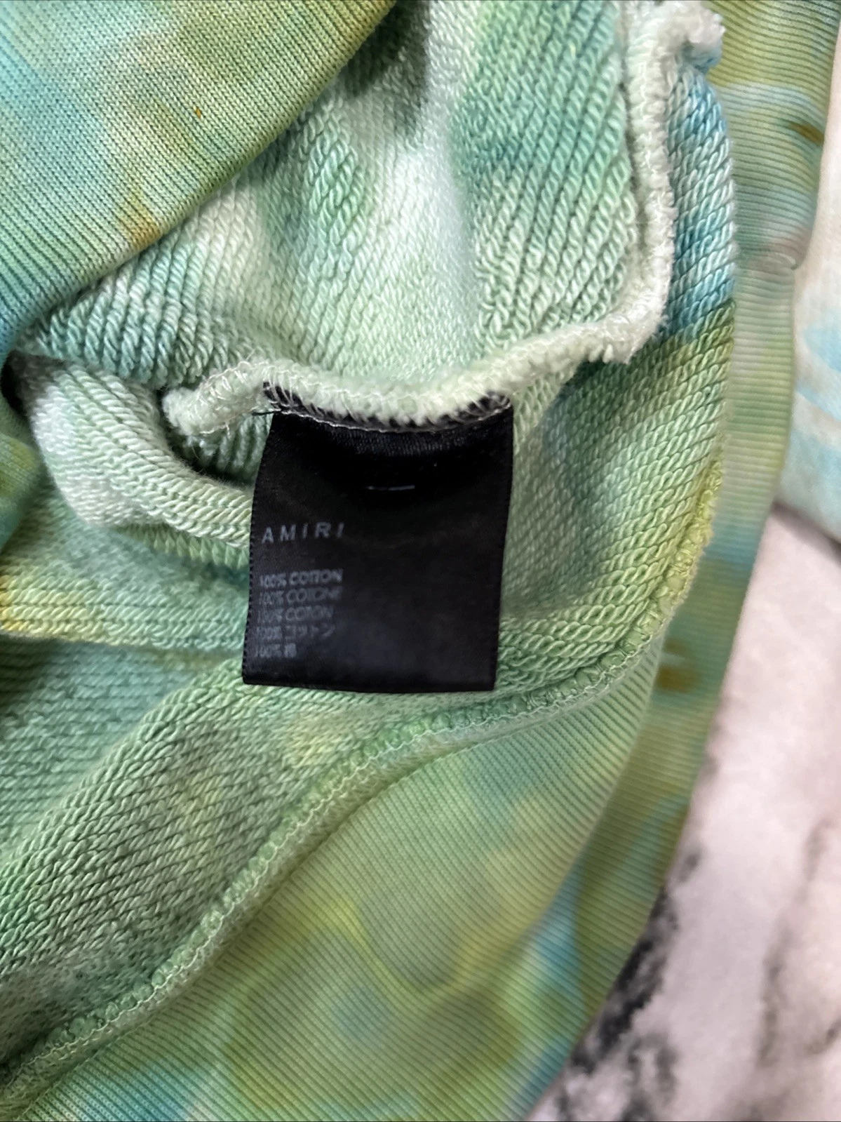 FELPA CON CAPPUCCIO AMIRI VERDE TIE DYE BONES