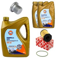 MotoröL Filter Set Gulf Formula GVX 5W-30 7 Liter + Schraube FüR Audi A6 A7 A8