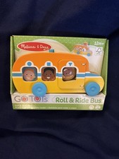 Melissa  Doug GO Tots Wooden Roll  Ride Bus With 3 Disks - Ages 12 Months 