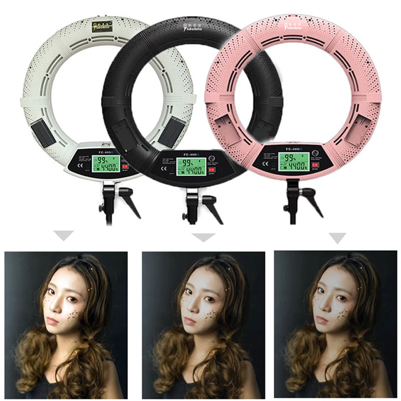 Yidoblo 18'' FE480II Photography LED Ring Light Dimmable Beauty Lamp For Makeup - Image 3 of 4