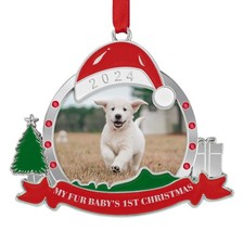 Dogs First Christmas Photo Ornaments for Christmas Tree 2024 - New Puppy Firs...