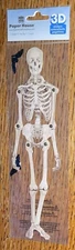 Paper House Large 8” Skeleton & Black RARE Bats Halloween Skull Bones 3D Sticker