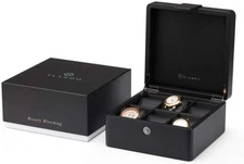 6 Slot Leather Watch Box, Wooden Travel Display Case Organizer Jewelry