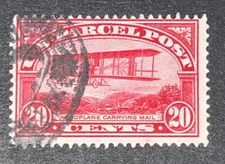 Travelstamps:1912-13 US Stamps Sc# Q8 , Airplane 20 Cents Used NG parcel post