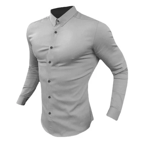 Men's Long Sleeve Super Slim Fit Plain Casual Shirt Business Dress Shirt Men - Bild 9 von 25