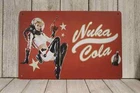 Nuka Cola Tin Sign Poster Vintage Rustic Look Fallout Video Game Gamer Art Decor